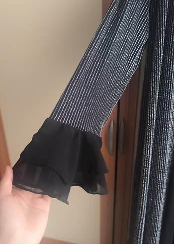 Siyah uzun kadın elbise - Görsel 7