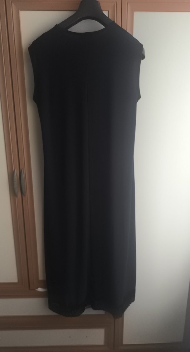 Siyah uzun kadın elbise - Görsel 4