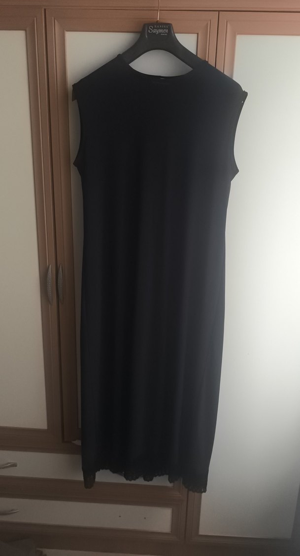 Siyah uzun kadın elbise - Görsel 2