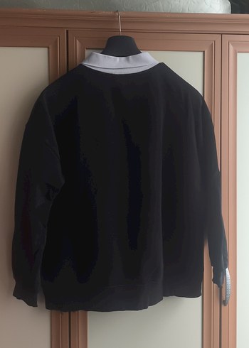 Oxford Baskılı Siyah Kadın Sweatshirt - Görsel 2