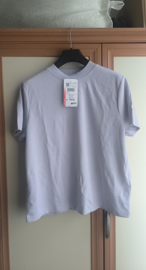 Gri Kadın Kısa Kollu Basic Tişört - Görsel 3