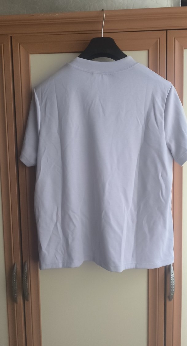 Gri Kadın Kısa Kollu Basic Tişört - Görsel 2