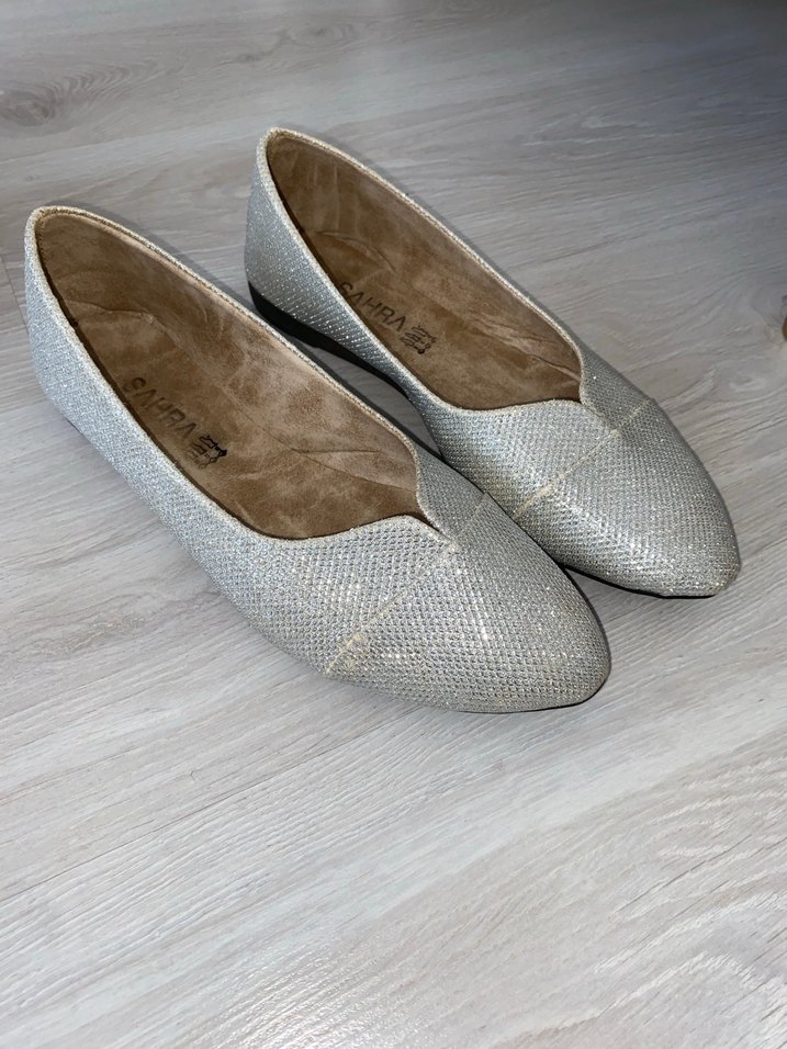 Gri Modern Klasik Kadın Dolgu Topuklu Babet - Görsel 2