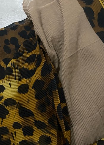 Bohem Tarzı Pileli Kahverengi Kadın şal - Görsel 2