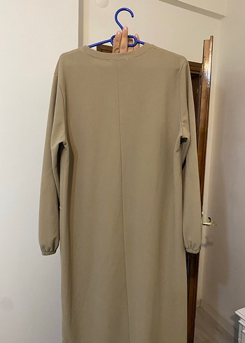 Bej Uzun Elbise, Salaş Kesim, Uzun Kollu - Görsel 3