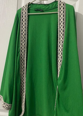 Acorn Diger Yeşil Uzun Kollu Bohem Kadın Kimono