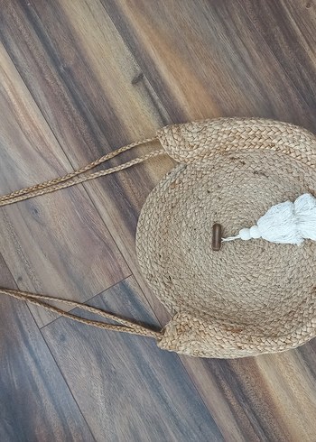 Penti Bohem Püsküllü Bej Örgü Kadın Çanta
