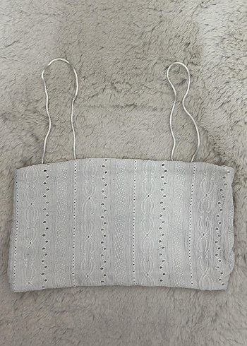 Beyaz Nakışlı Mini Bohem Bralet