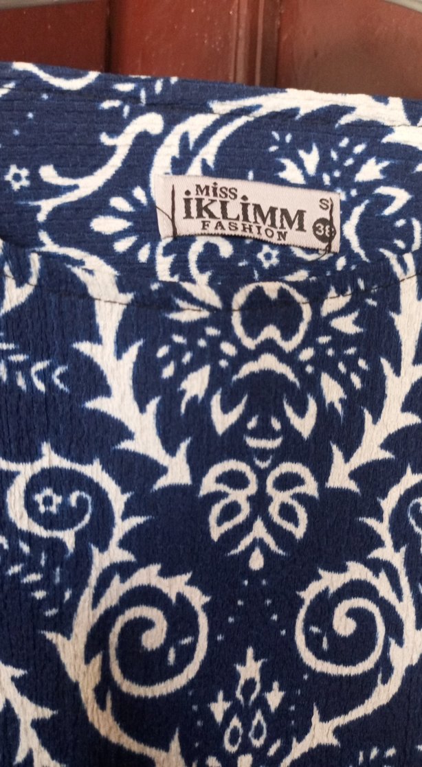 Mavi Uzun Kollu Bohem Kadın Elbise - Görsel 5