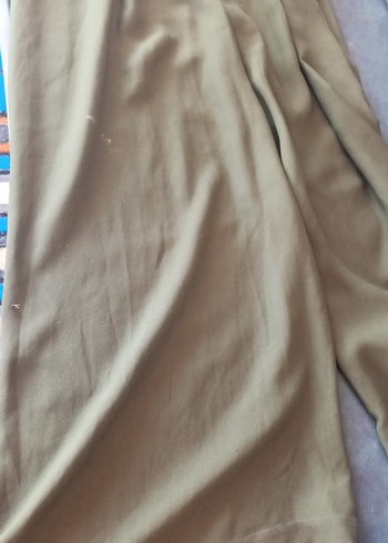 Kadın Haki Bol Kesim Kumaş etekli Pantolon - Görsel 3