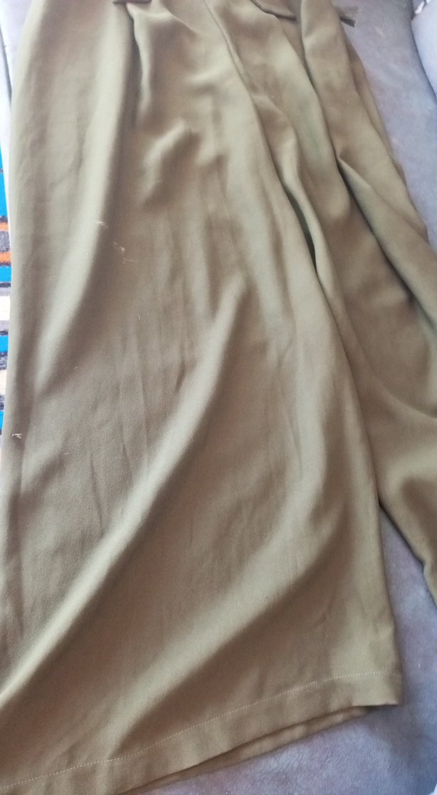 Kadın Haki Bol Kesim Kumaş etekli Pantolon - Görsel 3