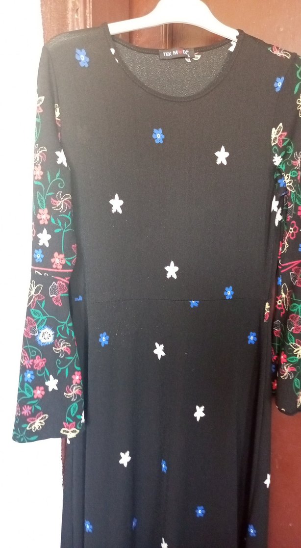 Çiçek Desenli Uzun Bohem Elbise - Görsel 2