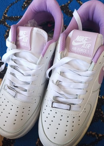 Nike Air Force 1 Lila Beyaz Spor Ayakkabı - Görsel 4