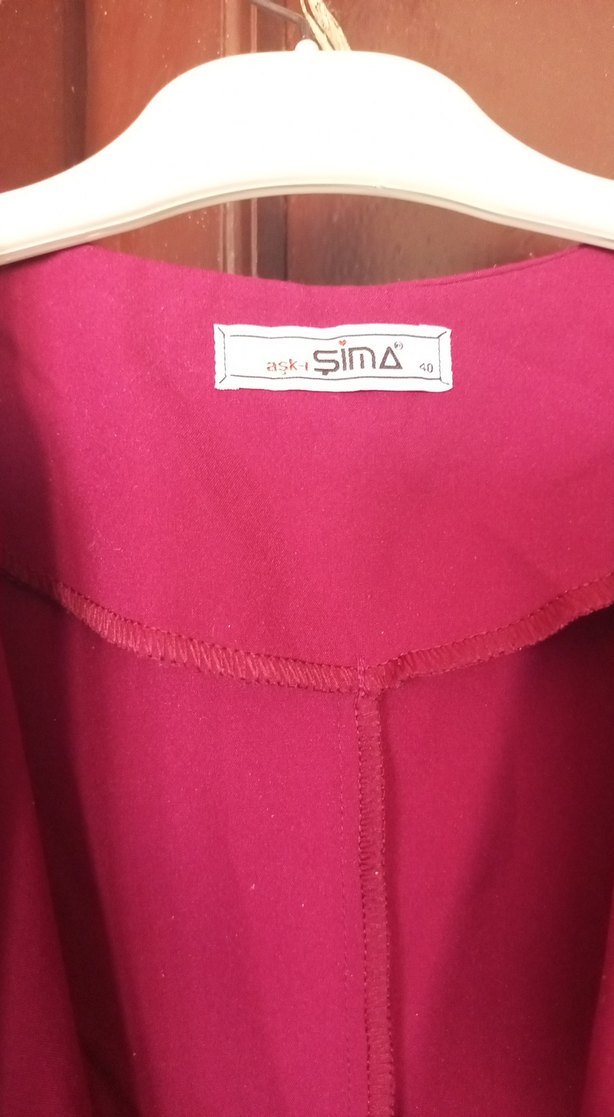 Bordo Uzun Drapeli Kolsuz Kadın Yelek - Görsel 3