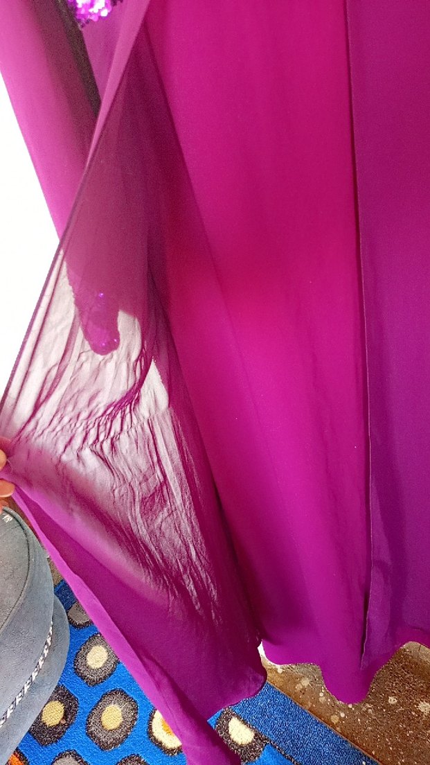 Mor Saten Kesim Detaylı abiye Elbise - Görsel 2