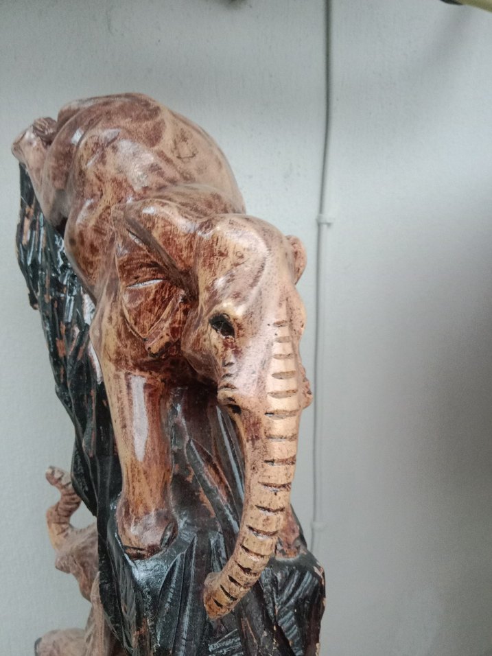 Kahverengi Fil Figürlü Ahşap Dekor - Görsel 4