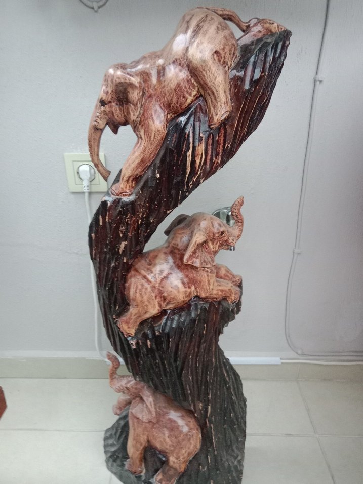 Kahverengi Fil Figürlü Ahşap Dekor - Görsel 3