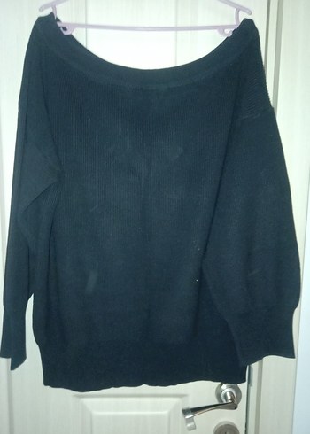 Kadın Siyah Örgü Salaş Kazak - Görsel 2