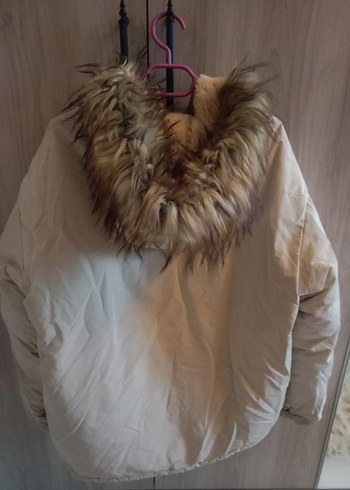 krem renk oversize mont - Görsel 2