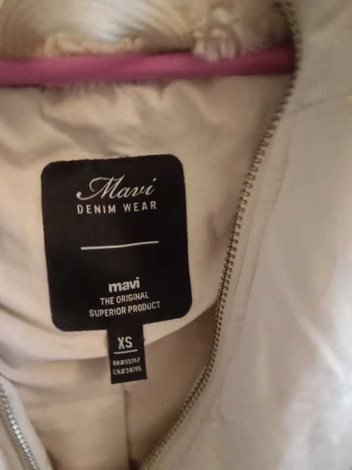 krem renk oversize mont - Görsel 3