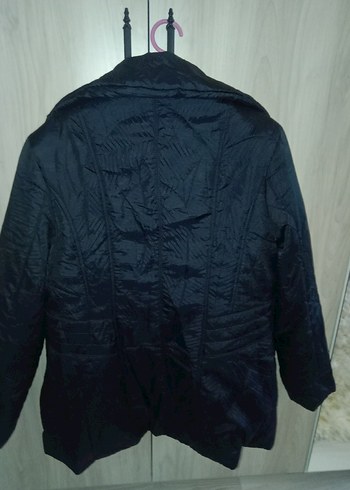 Düğmeli Siyah Midi Kadın mont - Görsel 2