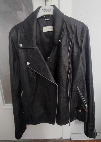 Siyah Deri Biker Ceket