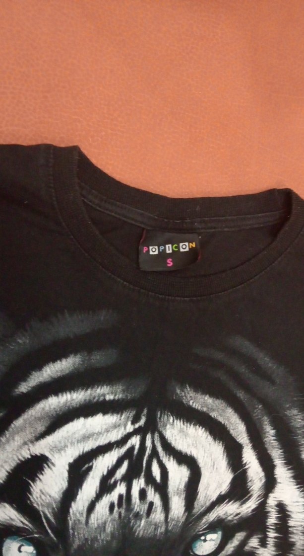 Siyah Kaplan Baskılı Erkek Tişört - Görsel 2