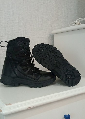 Erkek Siyah Kamuflaj Desenli Kürklü Outdoor Bot - Görsel 3