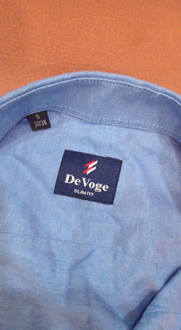 Mavi Keten Erkek Gömlek Uzun Kollu - Görsel 2