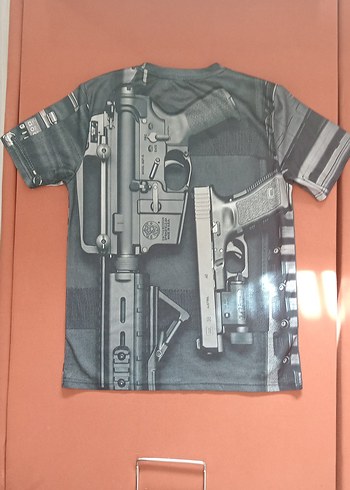 Gri Baskılı Erkek Kısa Kollu Tişört - Görsel 2