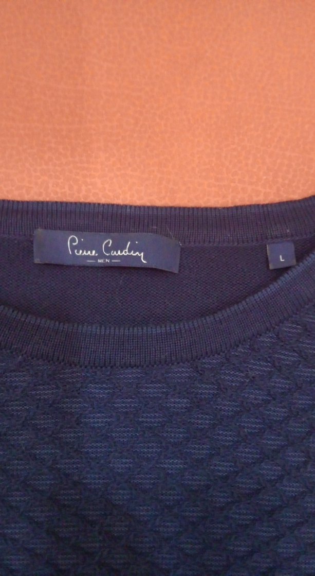 Erkek Mavi Örgü Bisiklet Yaka Kazak - Görsel 2