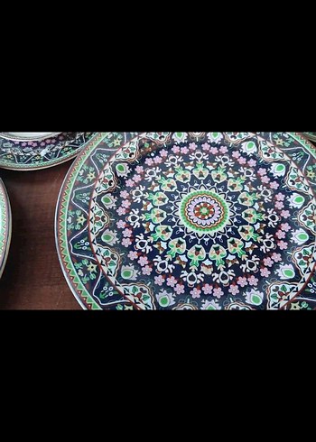 Desenli Çok Renkli Klasik Yemek Takımı 18 parça 6 kişilik - Görsel 3