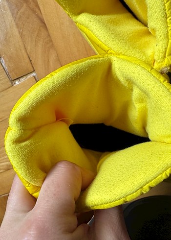 Sarı Nakışlı  Çocuk Puff Terlik - Görsel 4