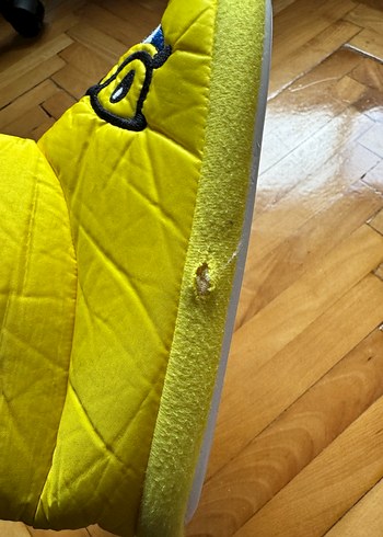 Sarı Nakışlı  Çocuk Puff Terlik - Görsel 2