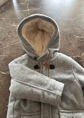 Kapüşonlu Gri Erkek Çocuk Mont - Görsel 2