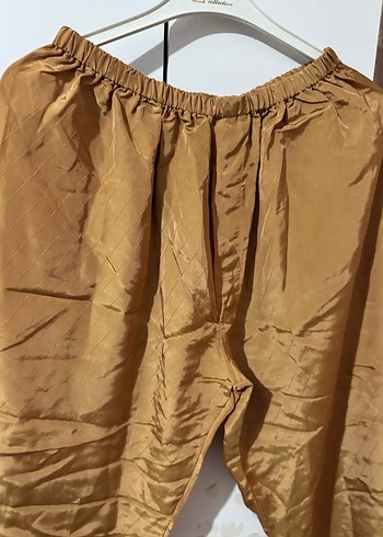 Bej Drapeli erkek saten pijama altı. - Görsel 2