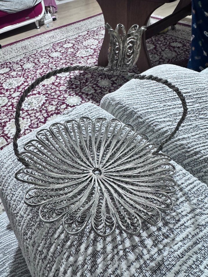 Gri Nakışlı Dantel Broş - Görsel 4