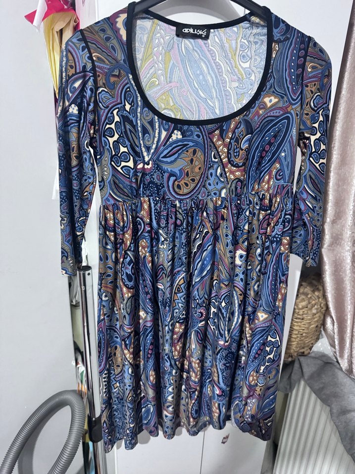 Uzun Kollu, Desenli Bohem  Tunik - Görsel 2