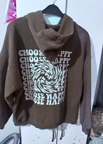 Kahverengi Kapüşonlu Kadın Sweatshirt - Görsel 2