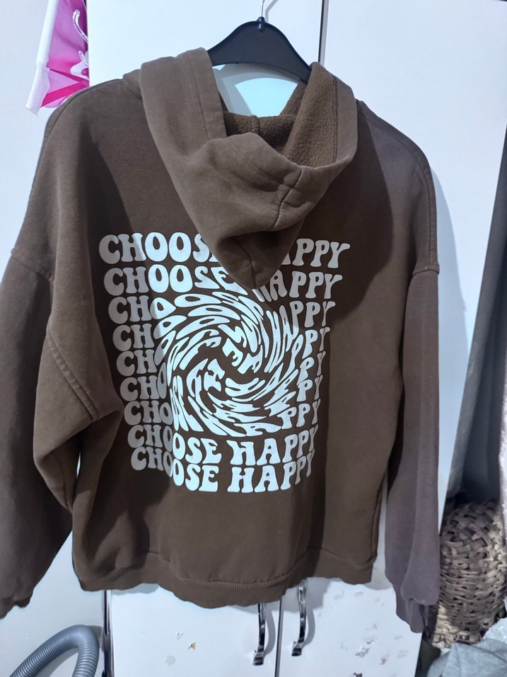 Kahverengi Kapüşonlu Kadın Sweatshirt - Görsel 2