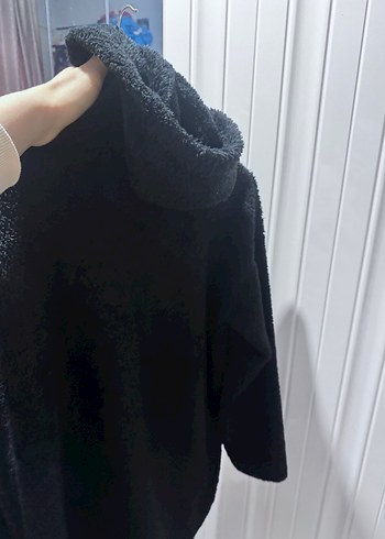 Siyah Kadın Fermuarlı Sıcak peluş sweat - Görsel 6