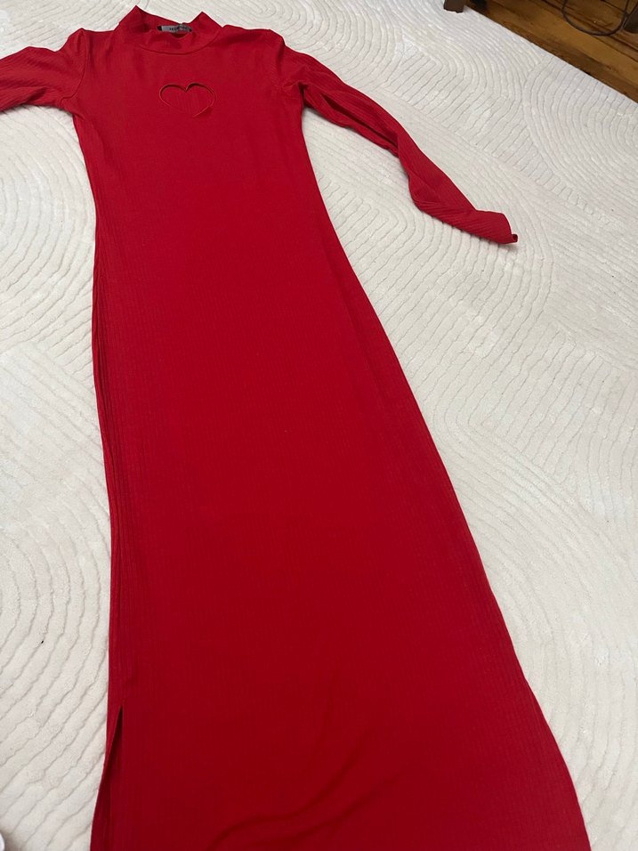 Kırmızı Nakışlı Triko Hamile Bluzu - Görsel 3