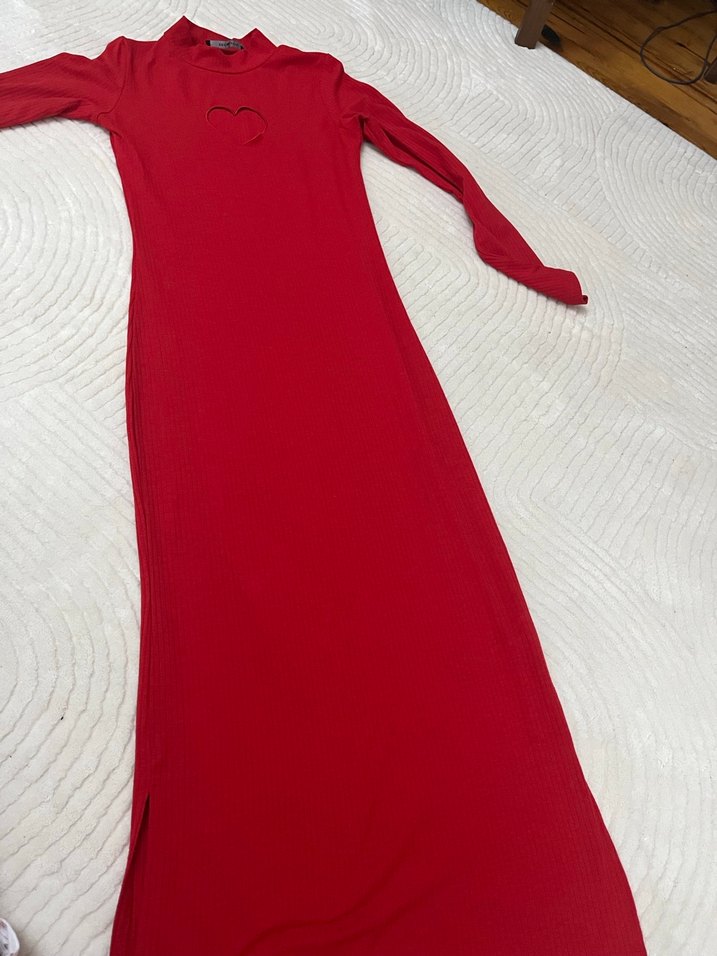 Kırmızı Nakışlı Triko Hamile Bluzu - Görsel 2