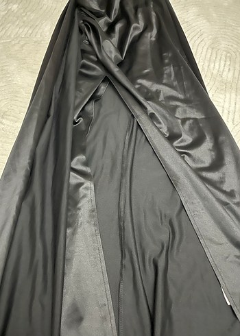 Siyah Drapeli Uzun Abiye Elbise - Görsel 4