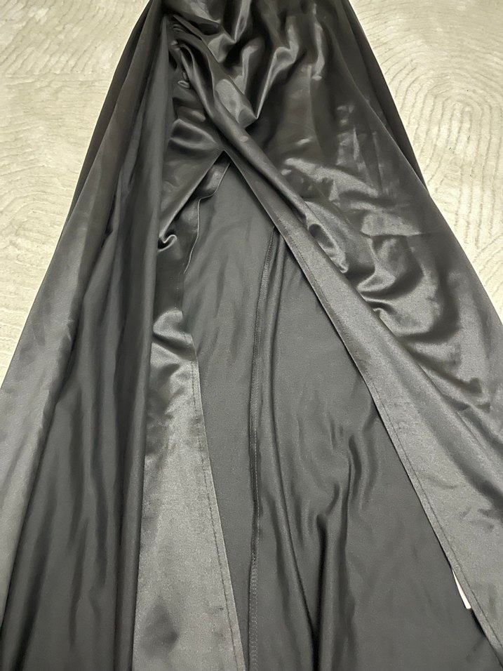 Siyah Drapeli Uzun Abiye Elbise - Görsel 4