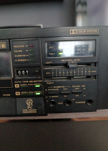 Kahverengi Çift Kasetli Müzik Sistemi - Görsel 3