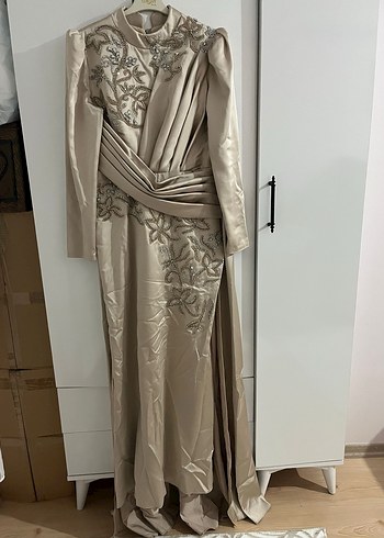 40 Beden Uzun Siyah Gotik Drapeli Kadın Abiye Elbise