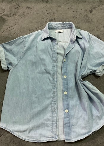 Mavi Jeans Düğmeli Kısa Kollu Mavi Denim Gömlek