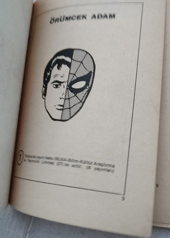Beden ÖRÜMCEK ADAM sayı 1 (eksik sayfalı)