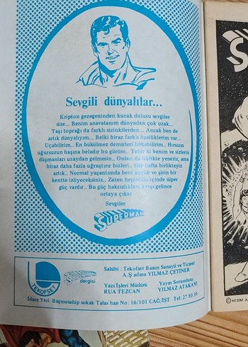Dört Adet Superman Çizgi Romanı (TEKOFSET)